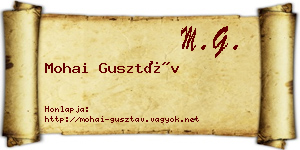Mohai Gusztáv névjegykártya